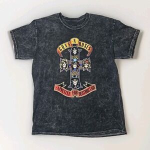 Guns N Roses Appetite For Destruction T-Shirt Large Denim Blue Cross Logo Band